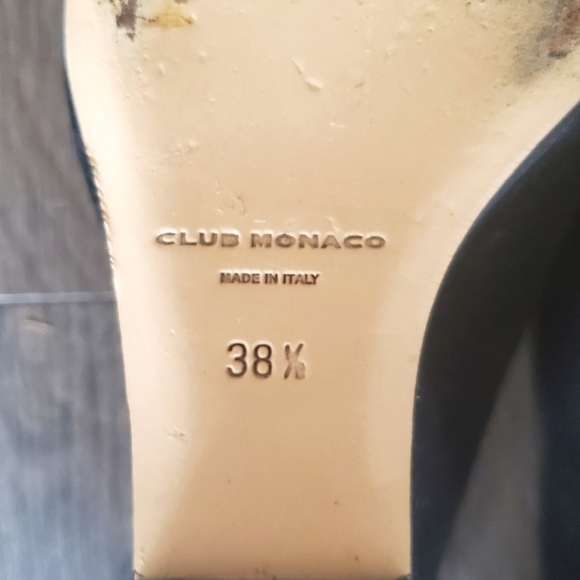 ๐ 3X HOST PICK ๐ Club Monaco Leather Mules Wedges - Picture 13 of 15